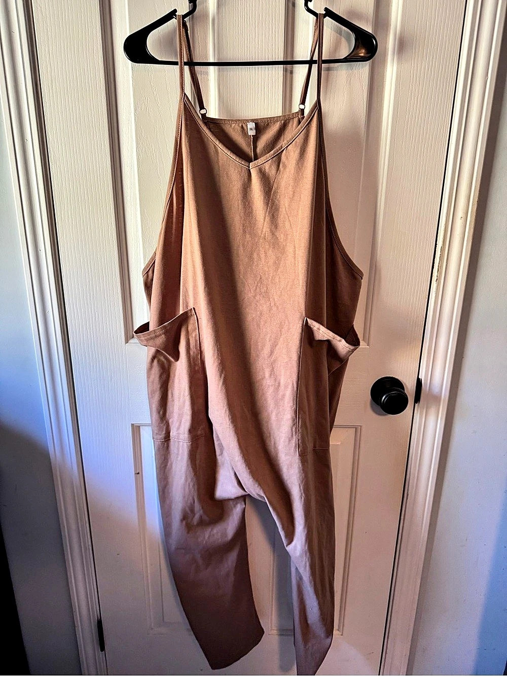 Brown Straight-Leg Jumpsuit Size XL Like New
